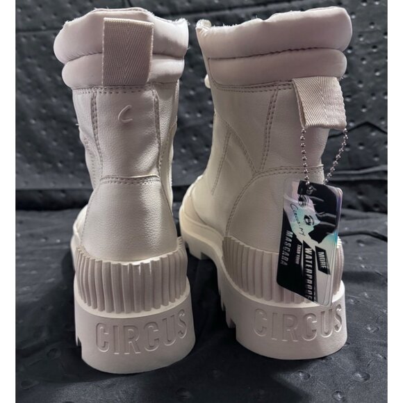 Circus By Sam Edelman Womens Cream Ankle Boots Size 9.5 With Chunky Sole & Lace- - Picture 4 of 7